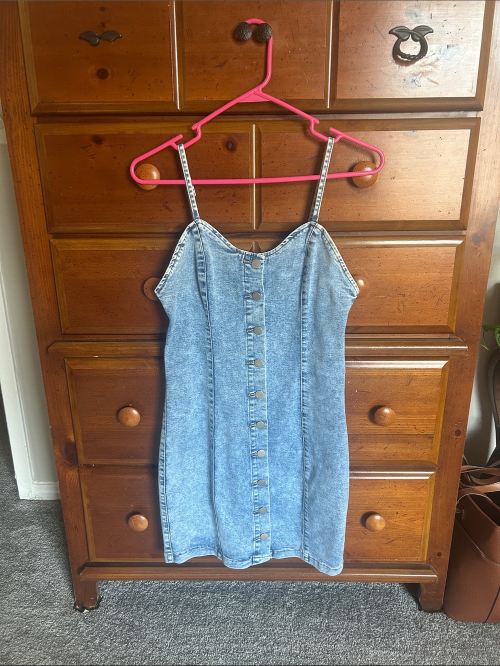 SHEIN Light Blue Denim Button-Front Mini Dress